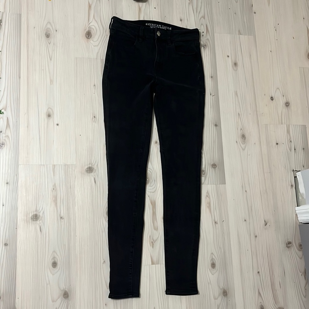 American Eagle Black Hi-Rise Jeggings Women’s Size 4 Long